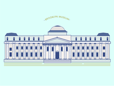 Brooklyn Museum! architecture buildings flat icon illustration knowledge learning museums texture vector