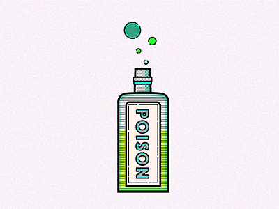 Poison D: halftone icon illustration poison vintage