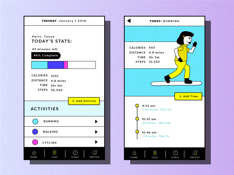 Fitness App Concept ux ui mobile design mobile app app design visual design ux design ui design illustration