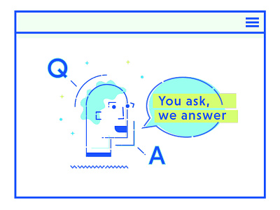 Q & A Man abstract baus haus faces illustration man person ui ui design web design