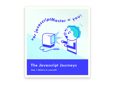 Javascript Journey! abstract computers geometric illustration javascript neon people