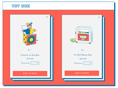 Toy Box Shop illustration mobile modal toys ui ui design