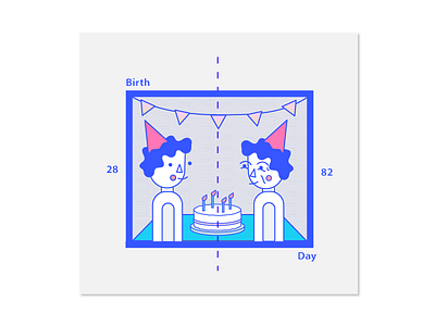 Birthdays birthday blue faces geometric gradient icon illustration people texture