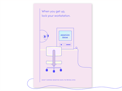 Work Station computer computing cybercrimes desk geometric illustration internet poster posterart
