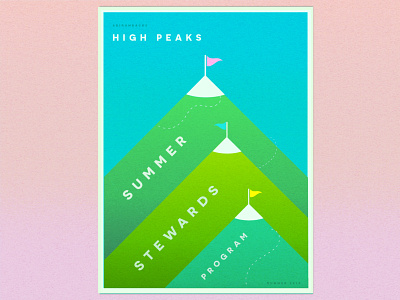 High Peaks Poster geometric gradient green illustration mountains poster poster art poster design texture