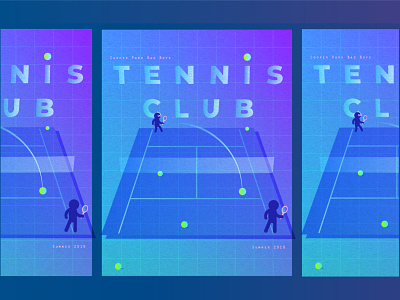 tennis club bad boys electric geometric gradient illustration poster poster art tennis tennis club texture