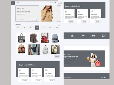 Shoply E-commerce website adobe photoshop adobe xd app design branding commerce design ecommerce illustration logo ui web webdesign webui