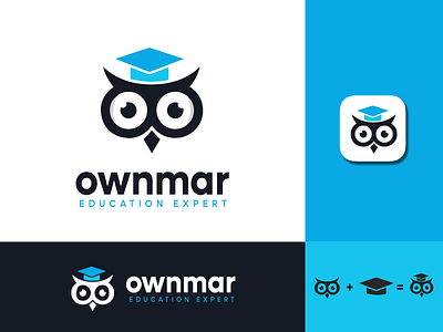 Ownmar logo & Branding | Owl logo animal app logo bird birds brand identity branding design education logo icon logo logo design logodesign owl owl logo owls symbol