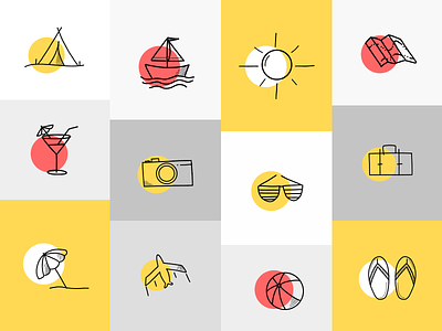Ready for vacation camp dailyui design graphic design hand drawn holiday icon icon pack illustration party summer trip ui uidesign userexperience vacation voyage warm
