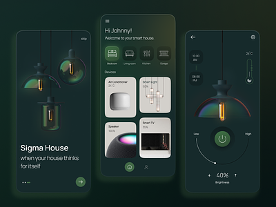 Sigma House application dailyui design graphic design house lights samrt house smart smart devices smart home smartlight ui uidesign userexperience