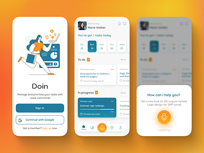 Doin artificial intelligence assistant dailyui design list task list task management to do to do todo list ui uidesign userexperience voice voice commands