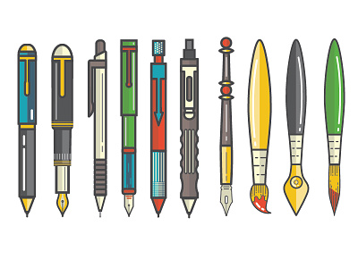 10 Graphic Tools design graphic pen pen graphic pen icon pen logo pencil tools