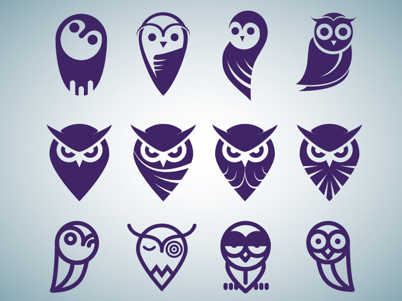 Owl Logo Set 2.