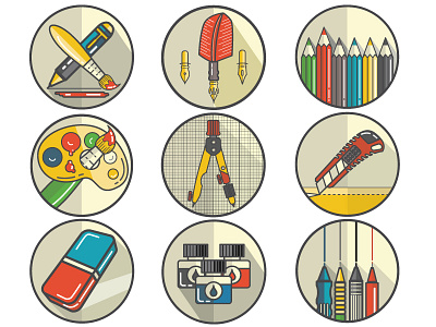 Designer tools icon pack volume 1 design icons design logo design tools pencil pens