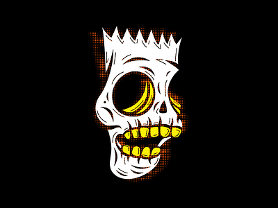 El Barto Skull apparel graphic design halftone illustration simpsons skull art