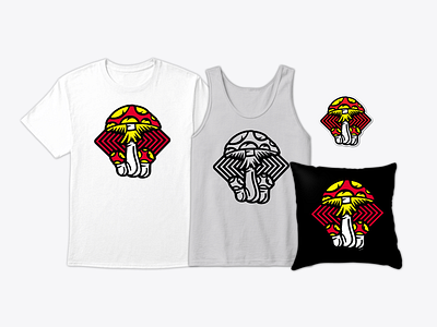 Amanita Stencil Merch Kit apparel design design graphic graphic design illustration logo mushroom stencil