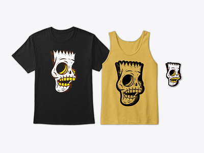 El Barto Skull Merch Kit apparel design design graphic halftones illustration logo skull