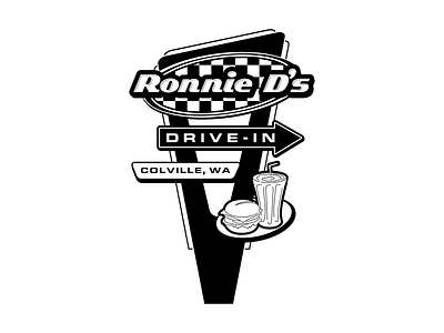 Ronnie D's One Color apparel design graphic design illustra illustration logo vector