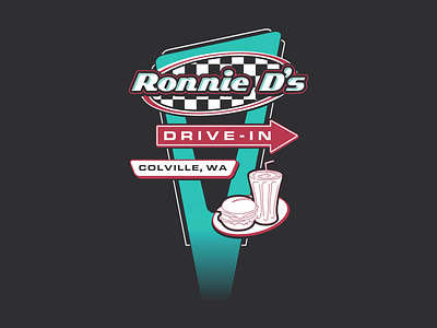 Ronnie D's Three Color apparel design graphic design hamburger illustration logo