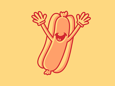 Hot Dog Character branding graphic graphic design illustration vector yellow