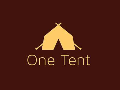 One Tent adventure camping flat hiking logo one tent outdoors tent yellow