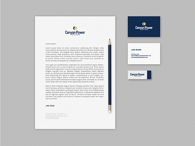 Canyon Power Stationery branding business collateral canyon power identity paper system stationery