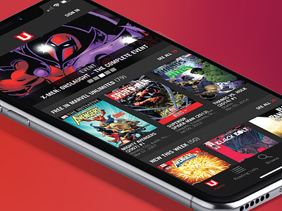 Marvel Unlimited UX app comics flat marvel mobile user experience ux