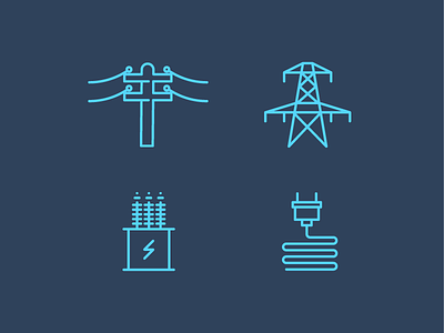 Electrical Icons 2 blue distribution electrical icon iconography power substation transmission