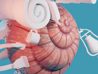 snailboy shell texturing 3d illustration