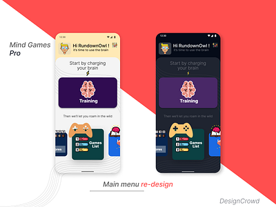 Mind Games Pro main menu re-design