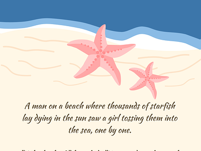 The Starfish Story design illustration poster sea starfish vector