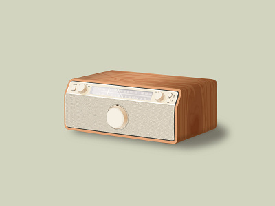 Vintage Radio adobe adobe illustrator design flat flat design flat illustration illustration illustrator music radio retro vintage wood