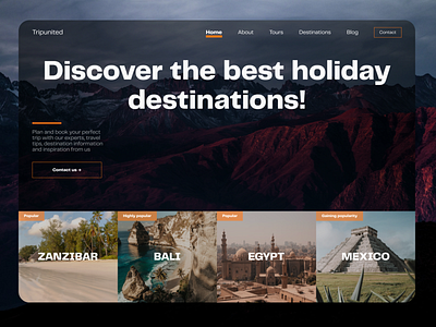 Landing page architecture design dizajn landing page trip ui ux vacation