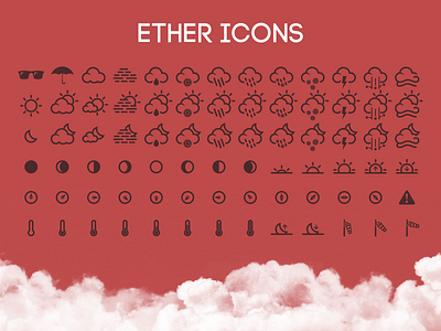 Ether Icons cloud cloudy ether icons mist sun sunglasses sunny temperature umbrella weather icons wind