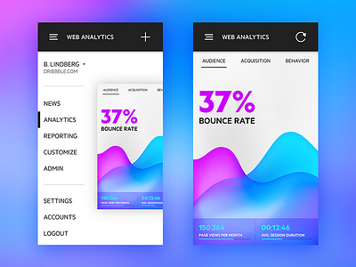 Web Analytics analysis analytics app concept design drawer graph progress tracker web