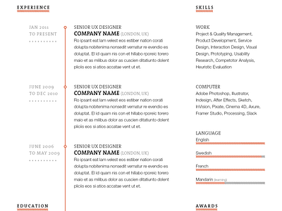 Resume Mockup II by limpa on Dribbble