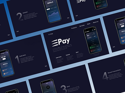 Landing Page for Epay Payments Concept App art design system figma icon illustrator ux