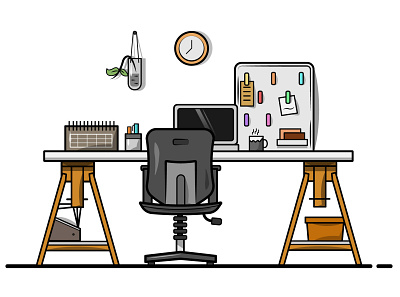 Office setup illustration