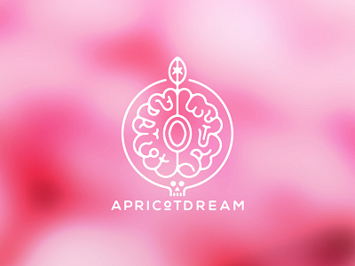 Apricot Dream apricot brain branding design icon logo skull typography