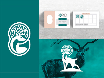 Jody's Haven branding business card deer design holistic icon logo minimal vector