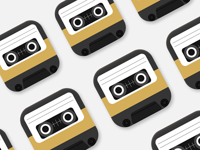 Audio Cassette Style App Icon app cassete design icon retro ui