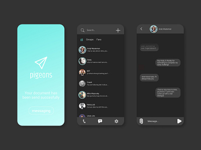 Direct Messaging App app design messenger ui