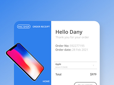 Email receipt app dailyui design email receipt ui