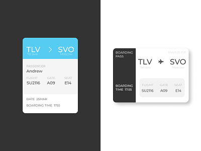 Daily UI Challenge 024 - Boarding Pass