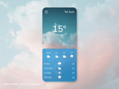 Daily UI Challenge 037 - Weather app dailyui design ui weather