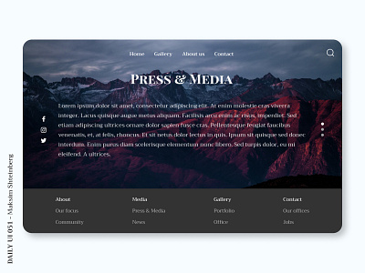 Daily UI Challenge 051 - Press Page dailyui design landing press ui