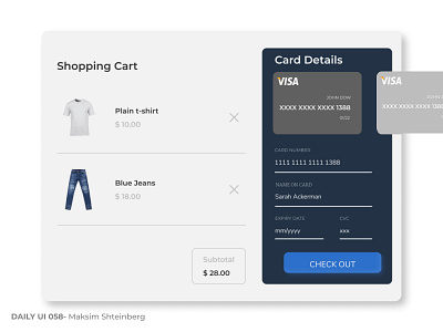 Daily UI Challenge 058 - Shopping Cart app dailyui design ui