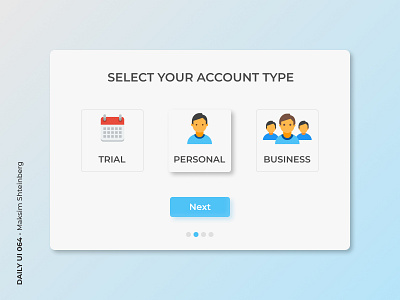 Daily UI Challenge 064 - SELECT USER TYPE