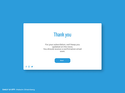 Daily UI Challenge 077 - Thank you