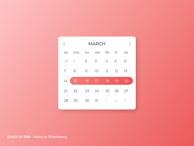 Daily UI 080 - Date Picker app calendar dailyui date picker design ui uidesign